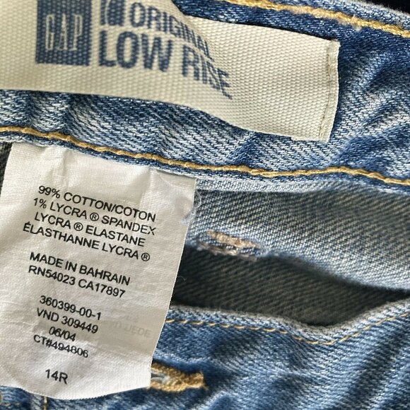 Gap Jeans Original Low Rise Light Wash blue Denim Womens Size 14R - Picture 3 of 8